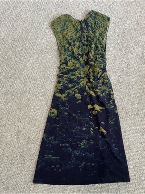 Green Floral Ombre Strapless Maxi Dress